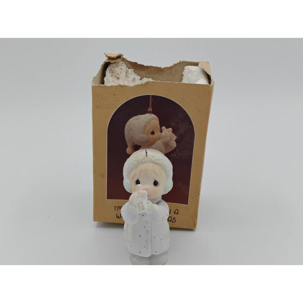 Precious Moments Im Sending You A White Christmas 112372 Enesco 1987 Ornament
